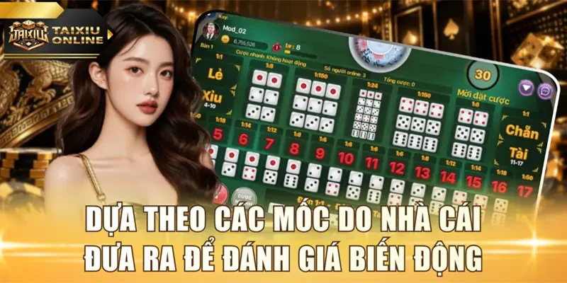 Dựa theo các mốc do nhà cái đưa ra để đánh giá biến động