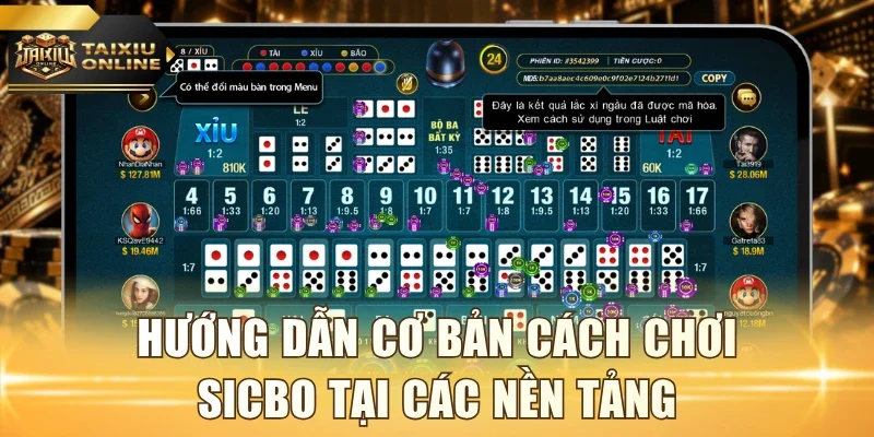 Hướng dẫn cơ bản cách chơi Sicbo tại các nền tảng